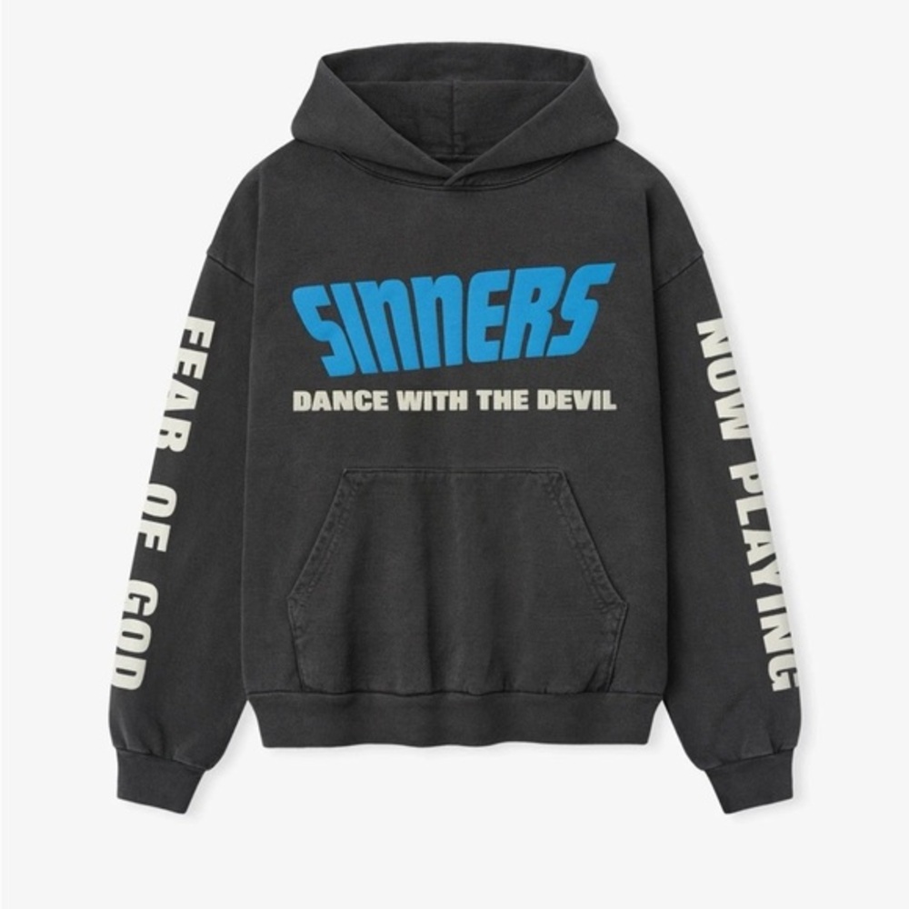 Sold out Fear of God Black and Blue Graphic Hoodie